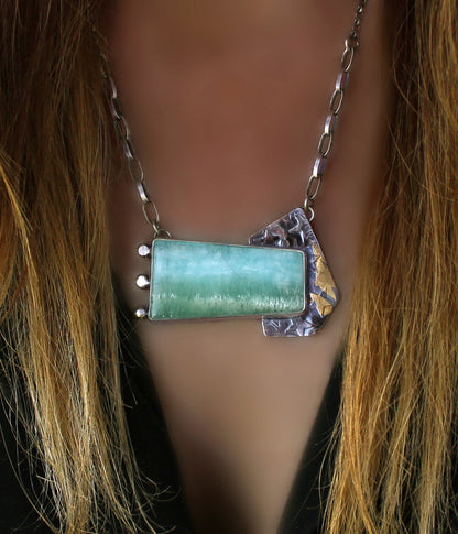 The Gathering Light - Aragonite Sterling Silver Necklace