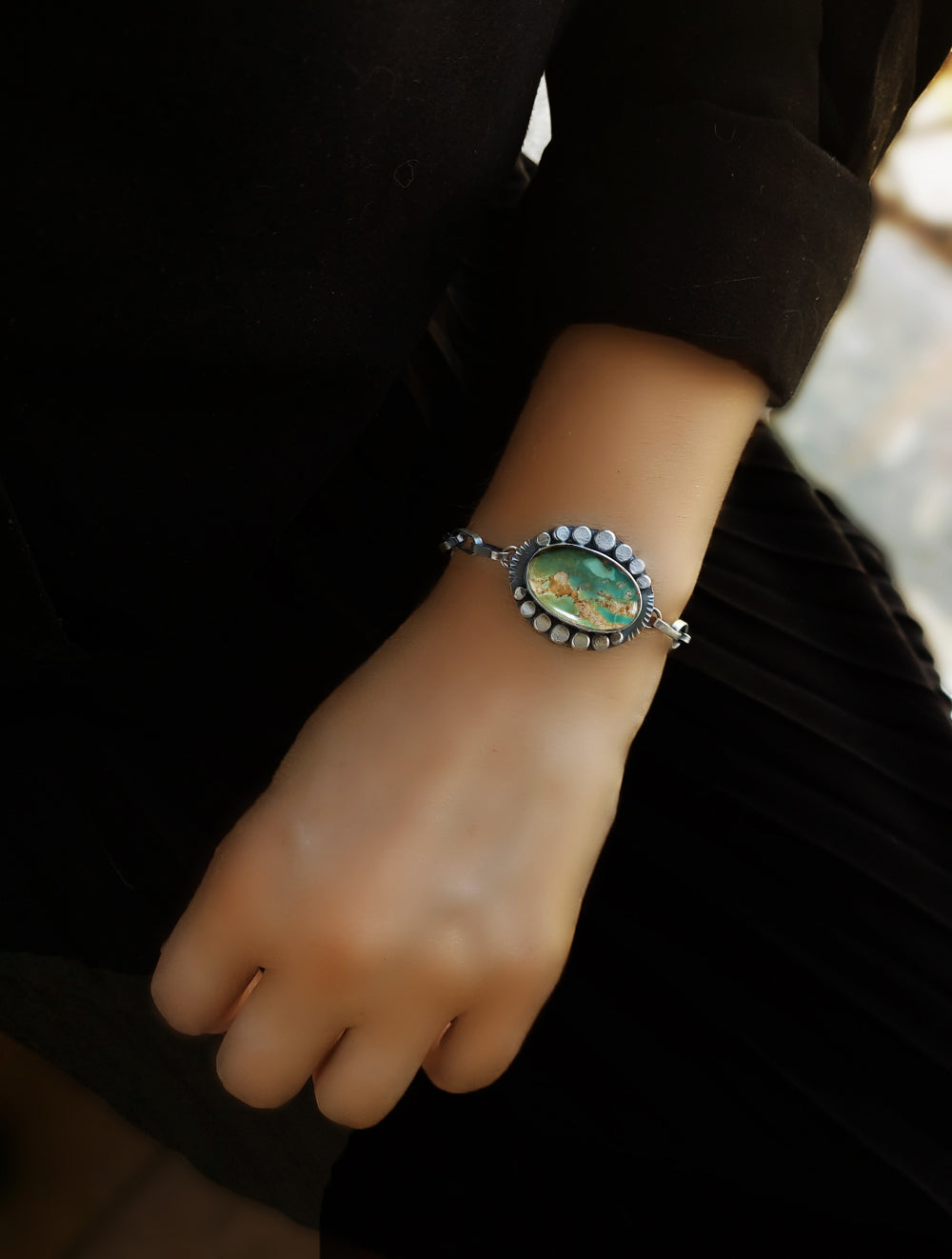 Island in the Sky - Turquoise Sterling Silver Bracelet
