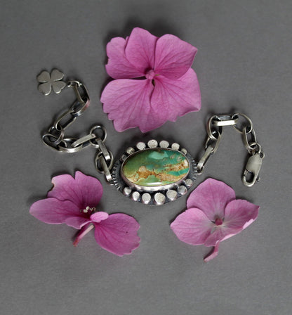 Island in the Sky - Turquoise Sterling Silver Bracelet