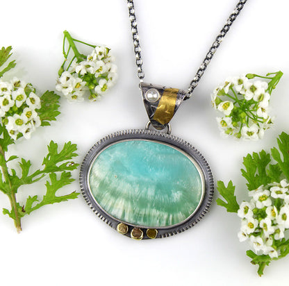 The Gathering Light - Aragonite Sterling Silver Necklace