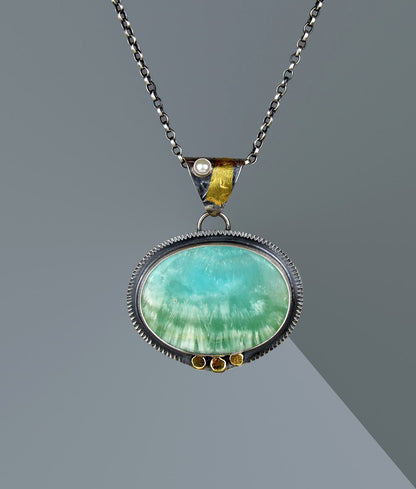 The Gathering Light - Aragonite Sterling Silver Necklace
