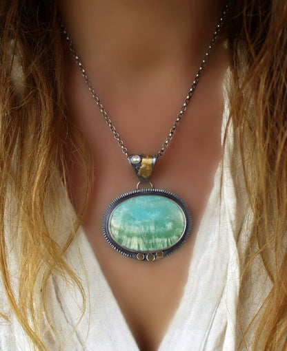 The Gathering Light - Aragonite Sterling Silver Necklace