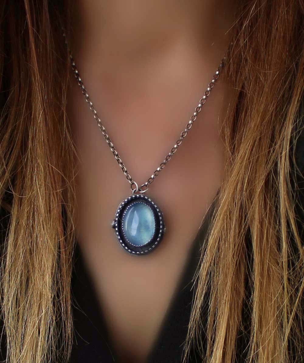 Life from the Sky - Aquamarine Sterling Silver Necklace