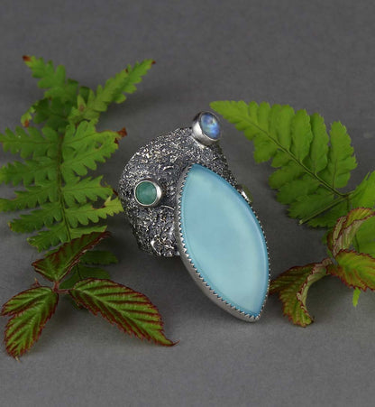 Life from the Sky - Chalcedony Sterling Silver Ring