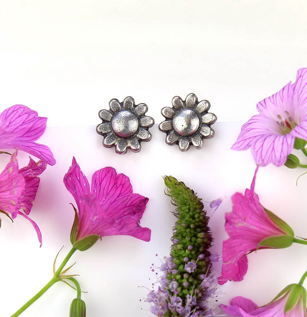 MADE TO ORDER :: Flowering the World - Sterling Silver Flower Earrings