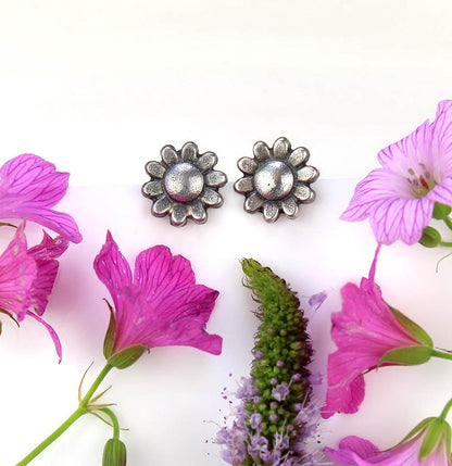 MADE TO ORDER :: Flowering the World - Sterling Silver Flower Earrings