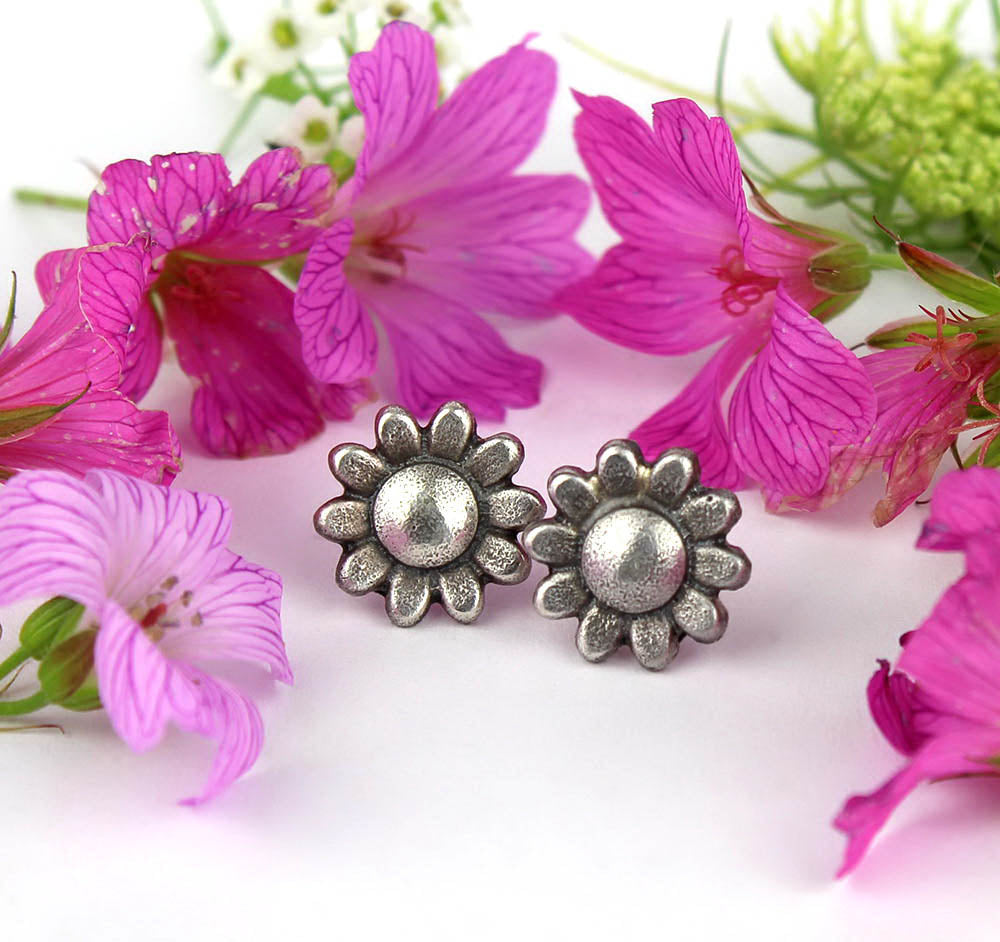 MADE TO ORDER :: Flowering the World - Sterling Silver Flower Earrings