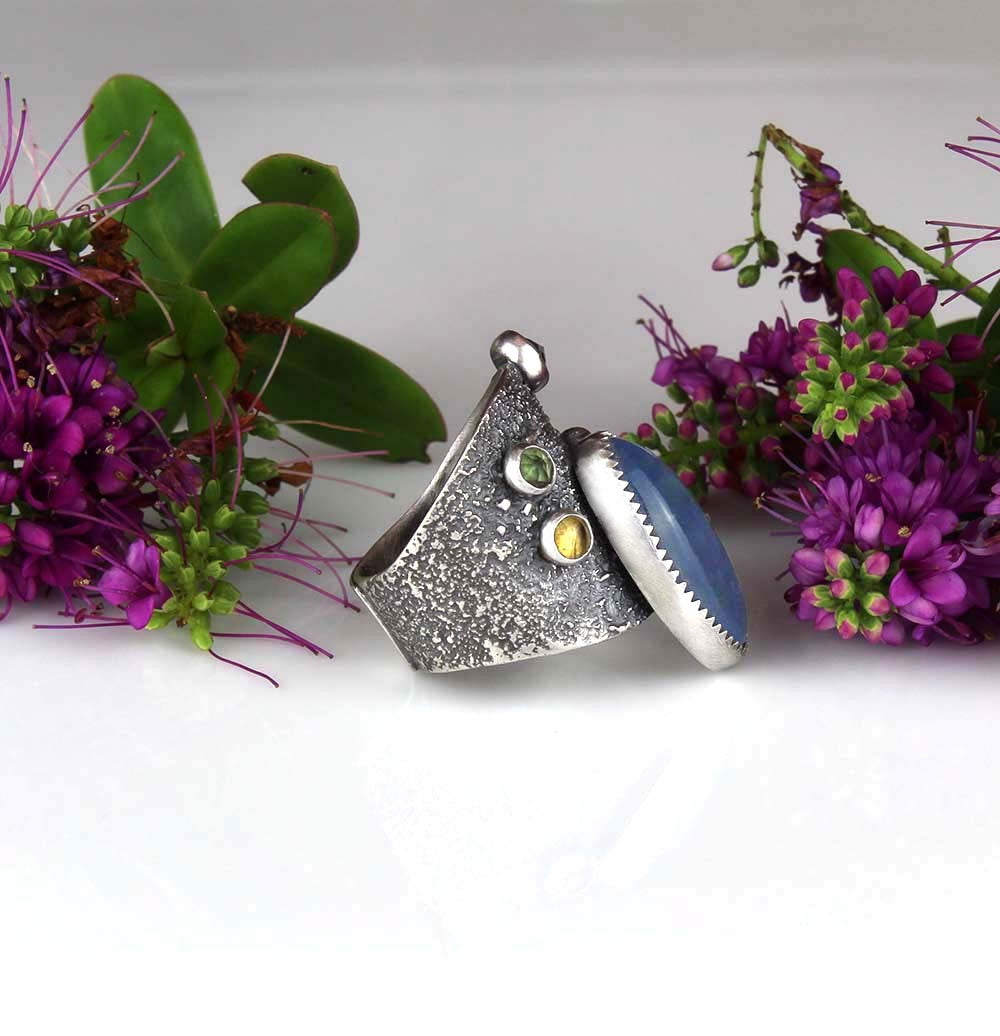 Life from the Sky - Aquamarine Sterling Silver Ring