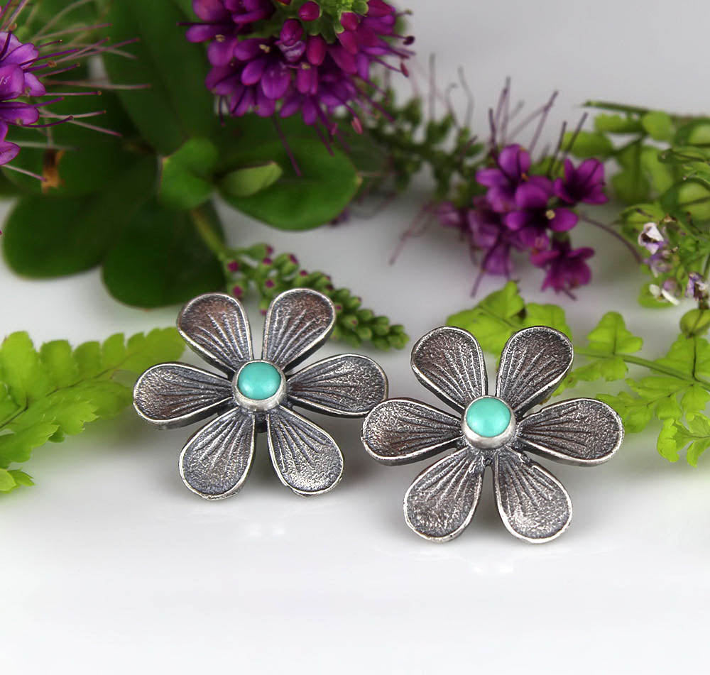 MADE TO ORDER :: Soul of the Sky - Turquoise Sterling Silver Earrings