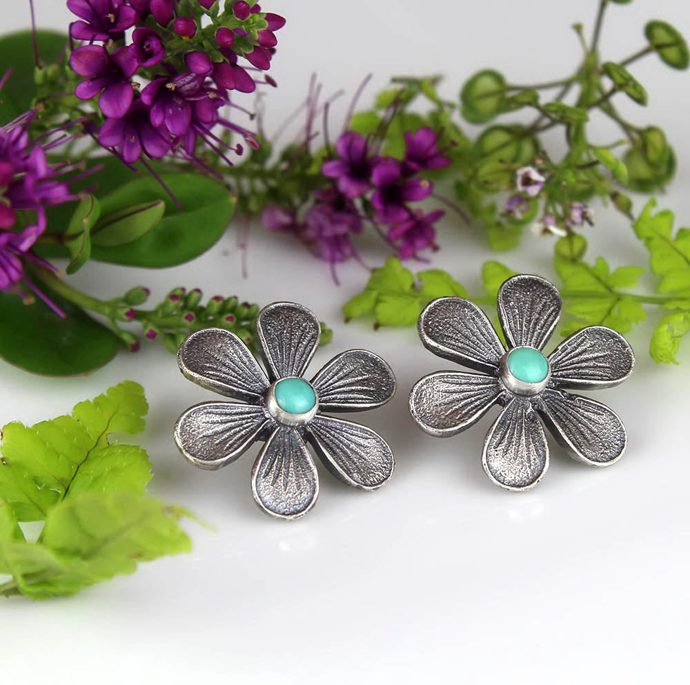 MADE TO ORDER :: Soul of the Sky - Turquoise Sterling Silver Earrings