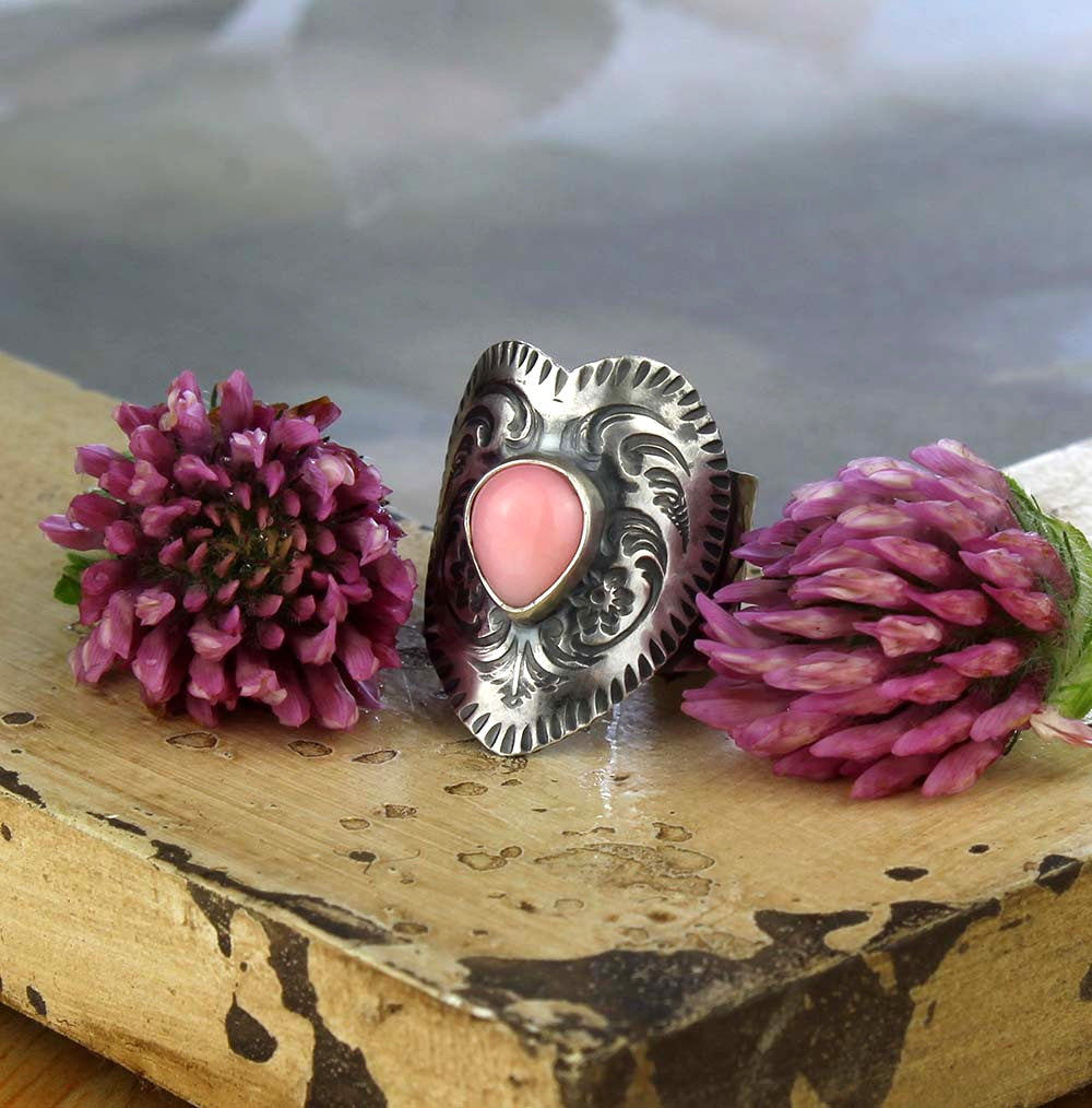 A Softer Heart - Pink Conch Sterling Silver Ring