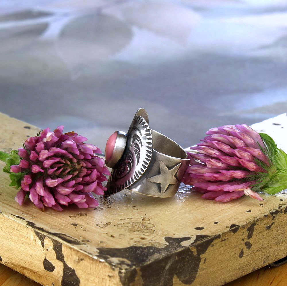 A Softer Heart - Pink Conch Sterling Silver Ring