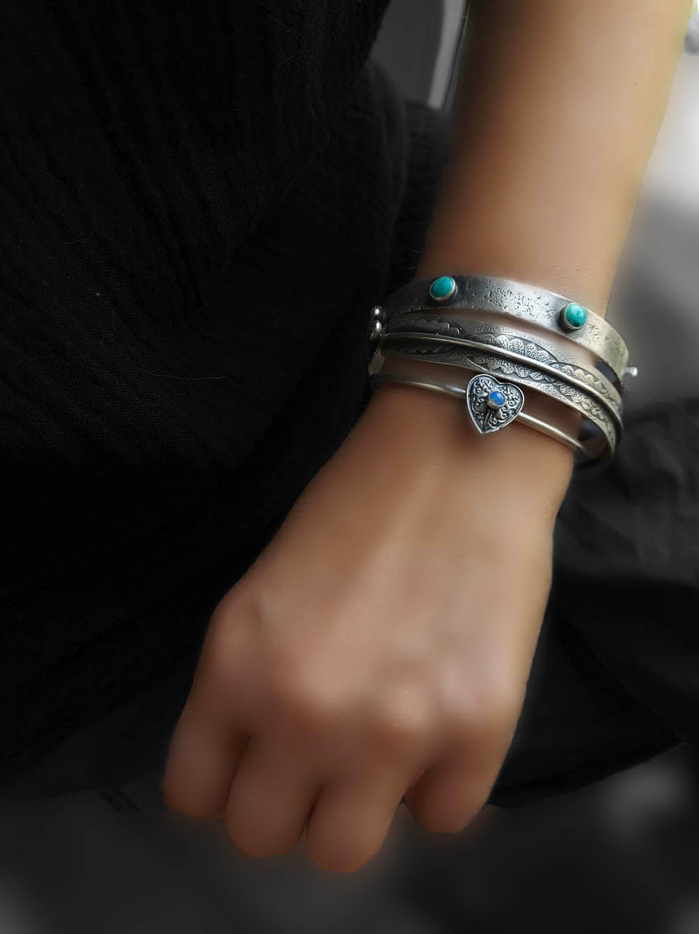 MADE TO ORDER :: Beneath the Aurora - Ethiopian Opal Sterling Silver Bangle