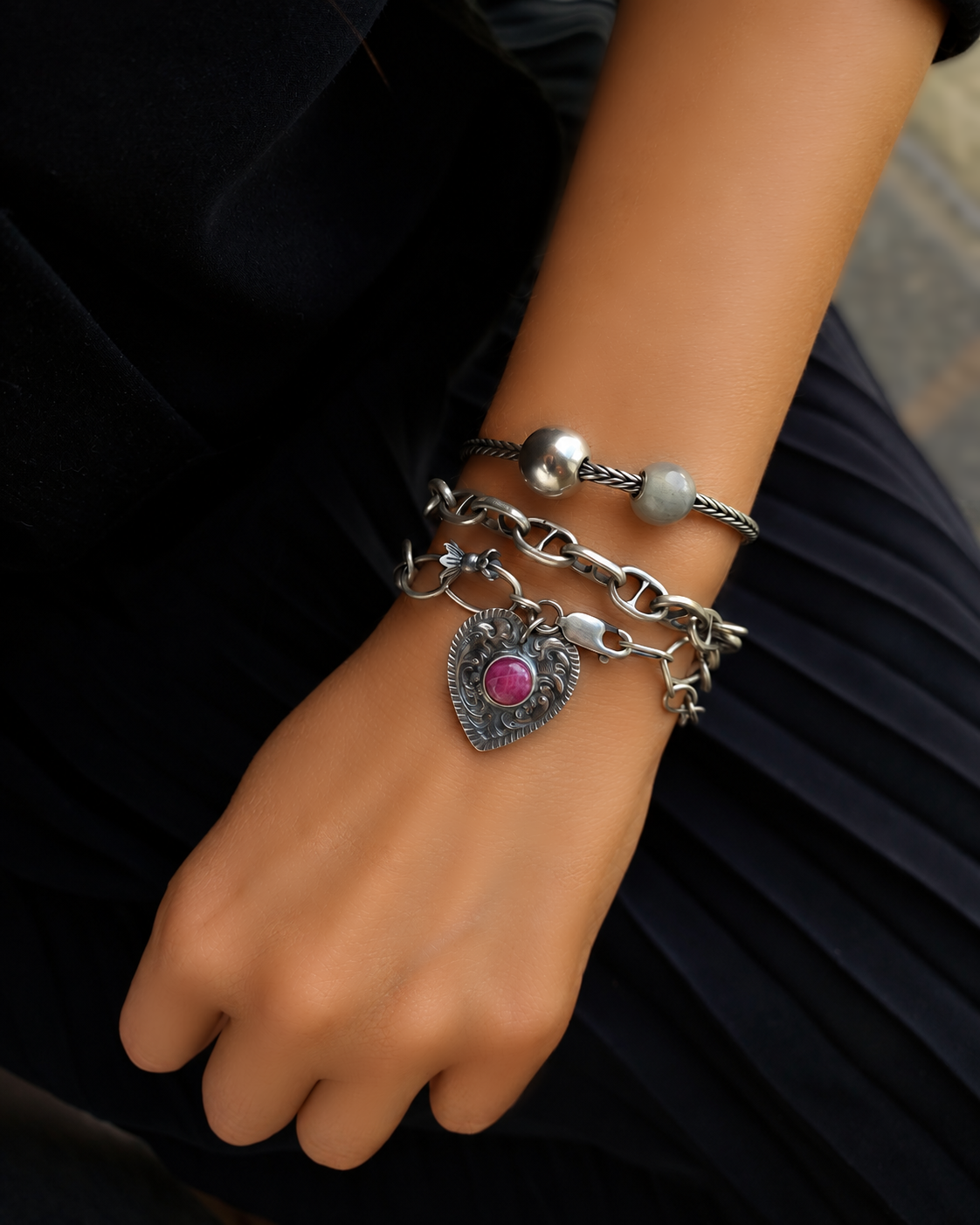 The Angel of Life - Sapphire Sterling Silver Bracelet