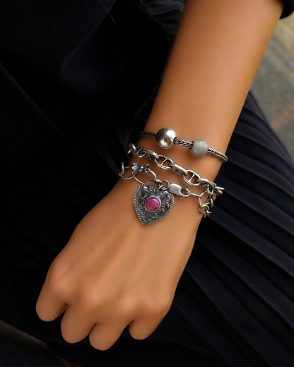The Angel of Life - Sapphire Sterling Silver Bracelet