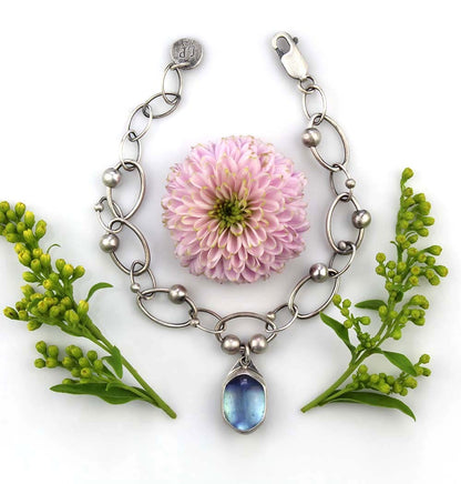 Resting on the Shore - Aquamarine Sterling Silver Bracelet