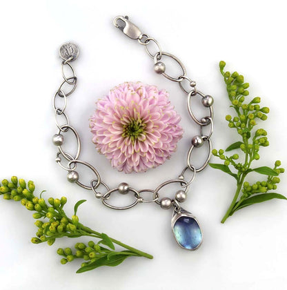 Resting on the Shore - Aquamarine Sterling Silver Bracelet