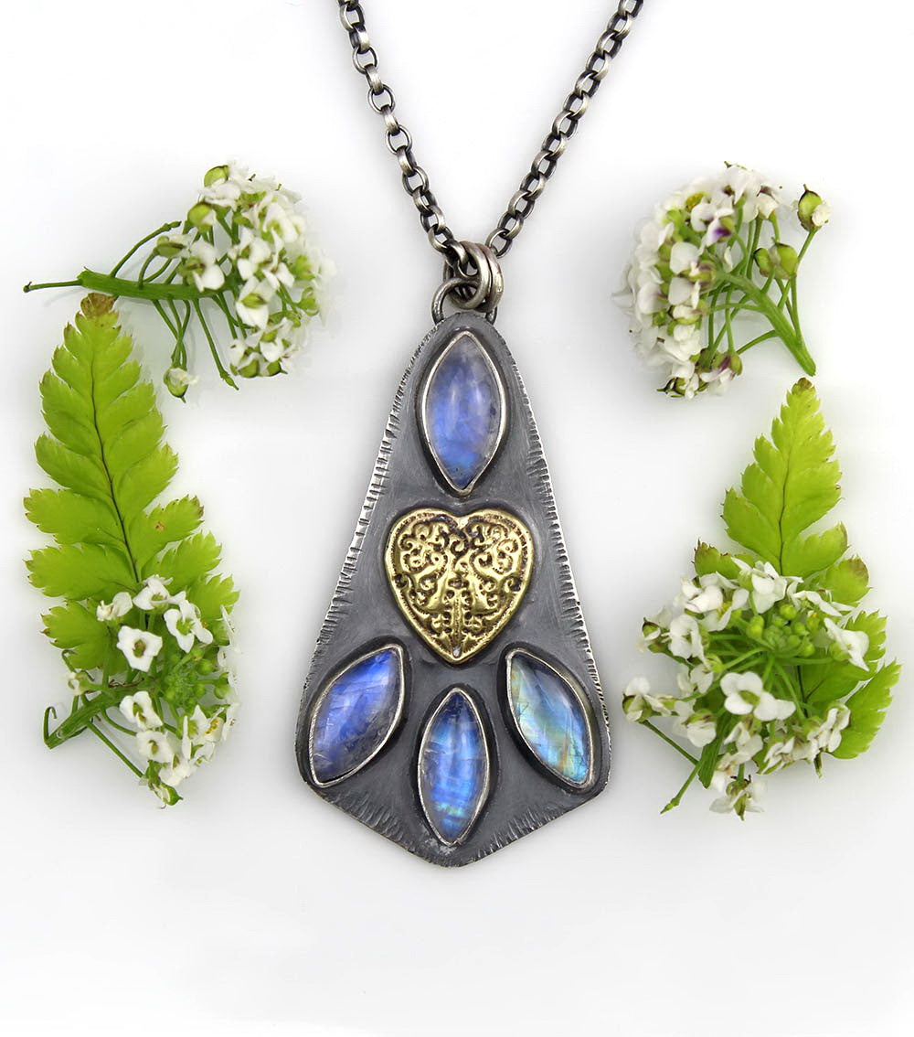 Raindrops in the Night - Moonstone Sterling Silver Necklace