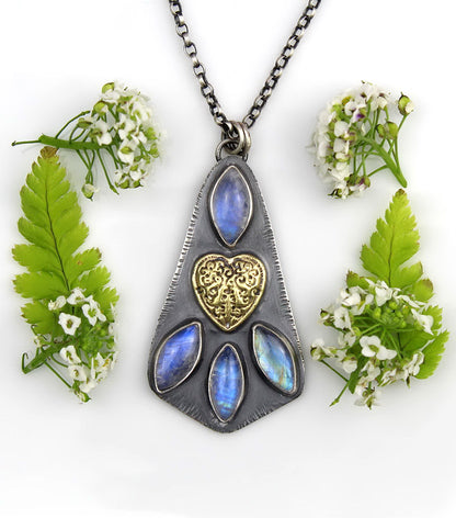 Raindrops in the Night - Moonstone Sterling Silver Necklace