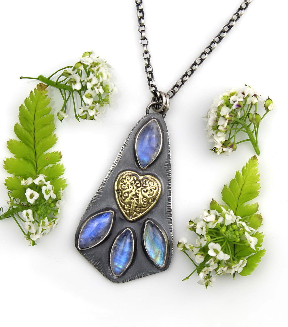 Raindrops in the Night - Moonstone Sterling Silver Necklace