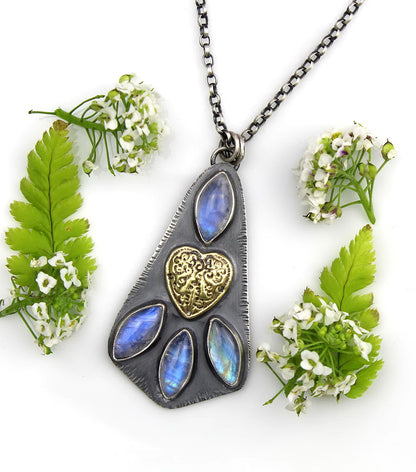 Raindrops in the Night - Moonstone Sterling Silver Necklace