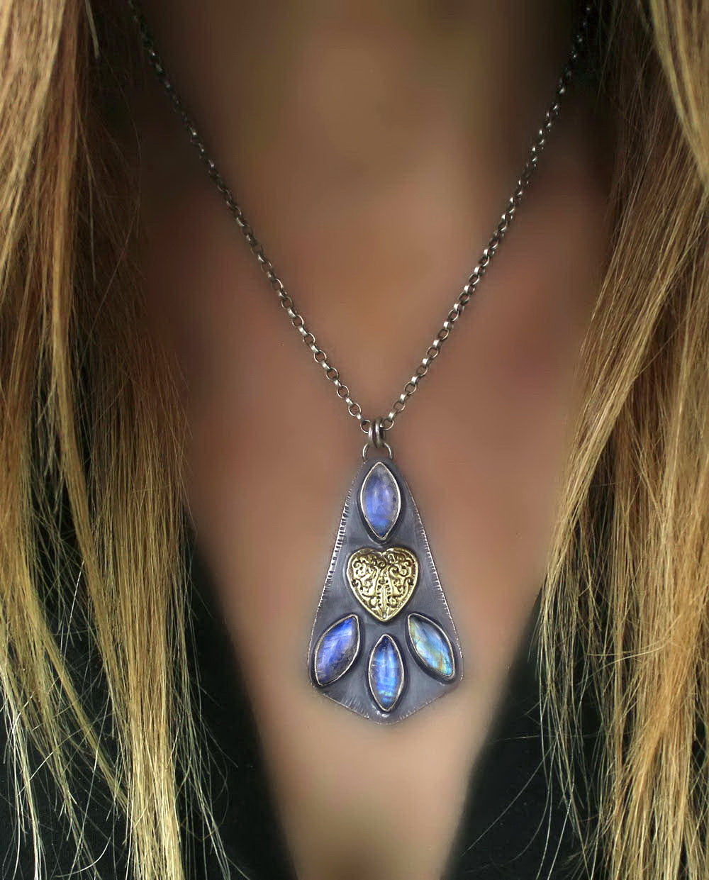 Raindrops in the Night - Moonstone Sterling Silver Necklace