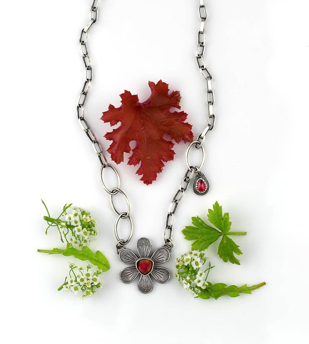 Flowering the World - Tourmaline Sterling Silver Necklace