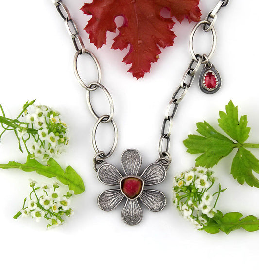Flowering the World - Tourmaline Sterling Silver Necklace