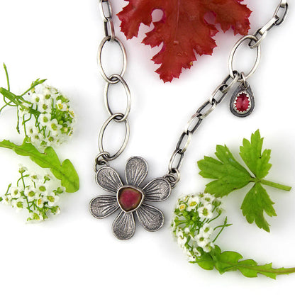 Flowering the World - Tourmaline Sterling Silver Necklace