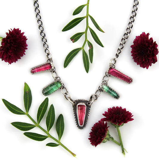 Flowering the World - Tourmaline Sterling Silver Necklace