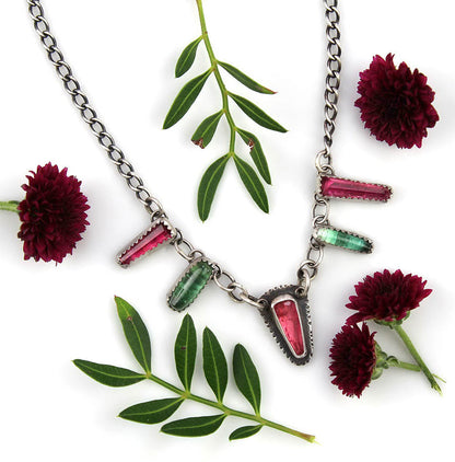 Flowering the World - Tourmaline Sterling Silver Necklace