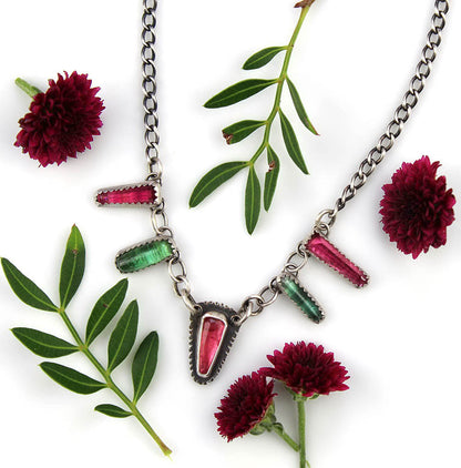 Flowering the World - Tourmaline Sterling Silver Necklace
