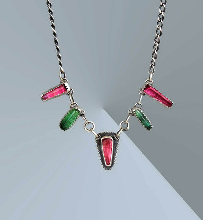 Flowering the World - Tourmaline Sterling Silver Necklace