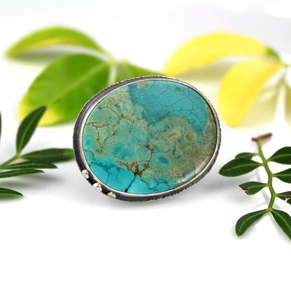 Island in the Sky - Turquoise Sterling Silver Ring