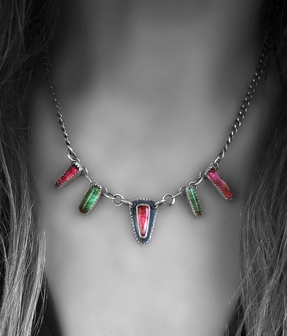Flowering the World - Tourmaline Sterling Silver Necklace