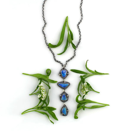 Beneath the Aurora - Australian Opal Sterling Silver Necklace