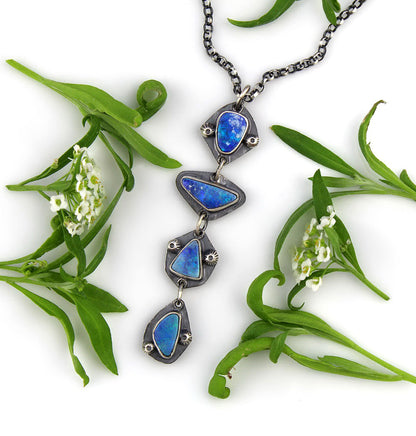 Beneath the Aurora - Australian Opal Sterling Silver Necklace