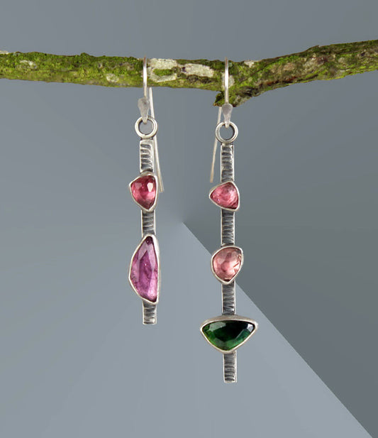 MADE TO ORDER :: The Light Beneath - Tourmaline Sterling Silver Earrings