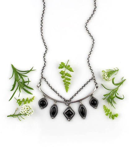 Dark Portal - Black Onyx Sterling Silver Necklace