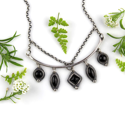 Dark Portal - Black Onyx Sterling Silver Necklace