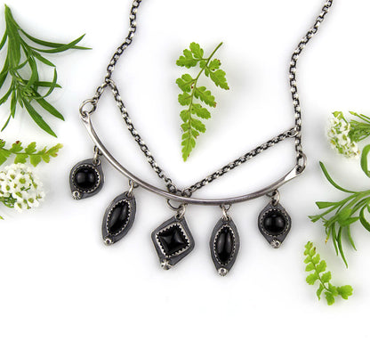 Dark Portal - Black Onyx Sterling Silver Necklace