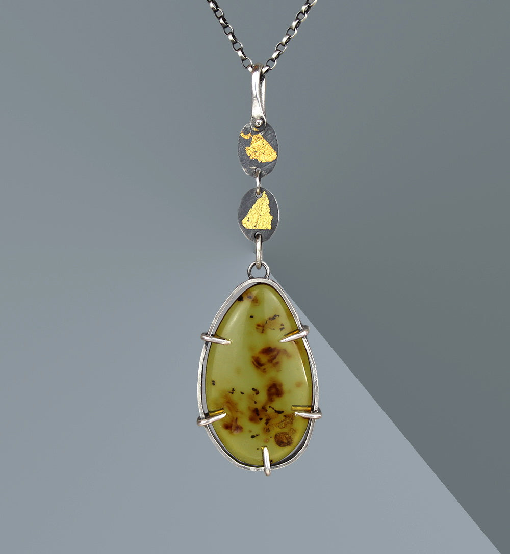 Ancient Life - Baltic Amber Sterling Silver Necklace