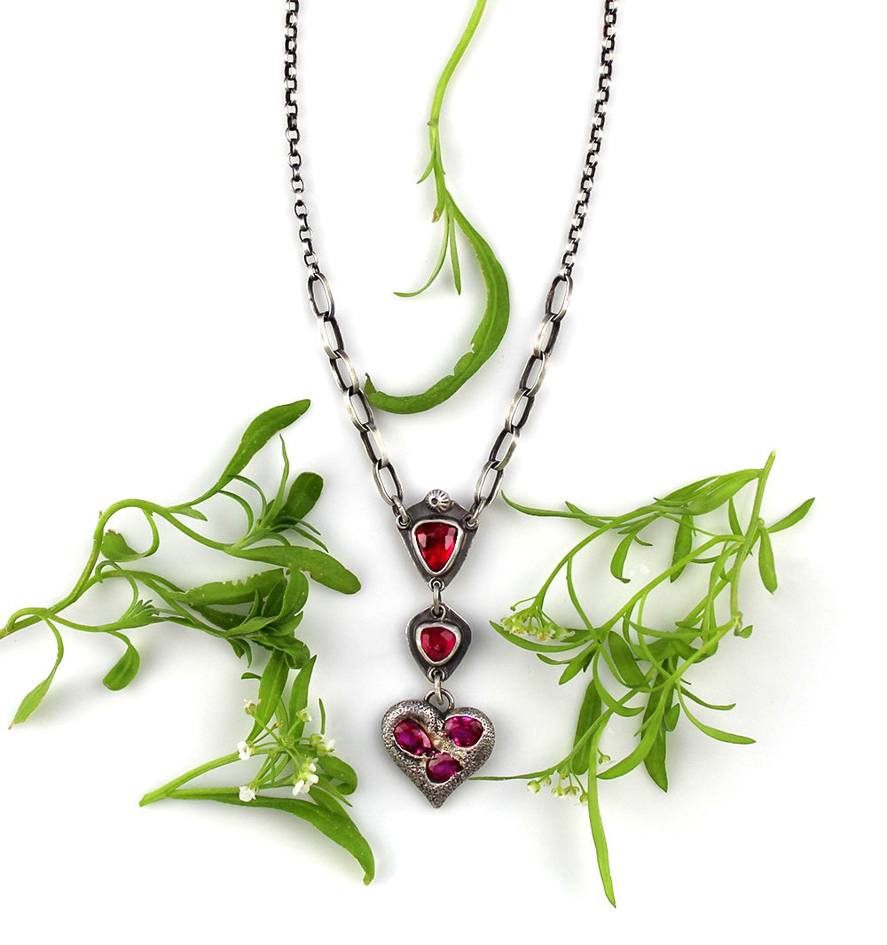 Delving Within - Tourmaline and Sapphire Sterling Silver Necklace