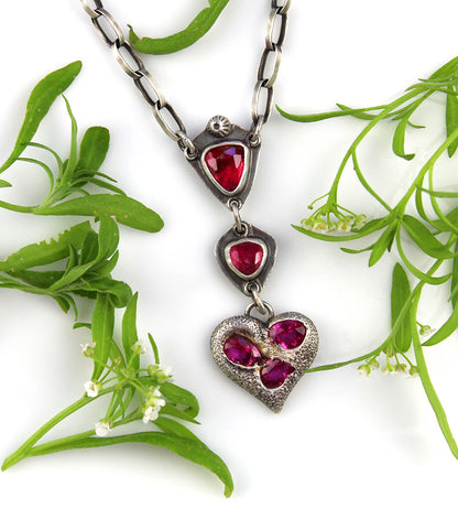 Delving Within - Tourmaline and Sapphire Sterling Silver Necklace