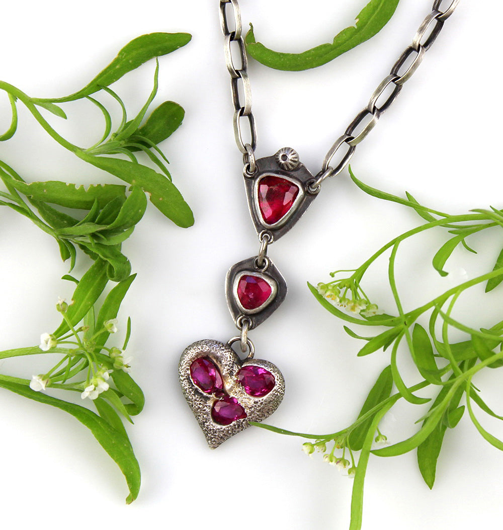 Delving Within - Tourmaline and Sapphire Sterling Silver Necklace