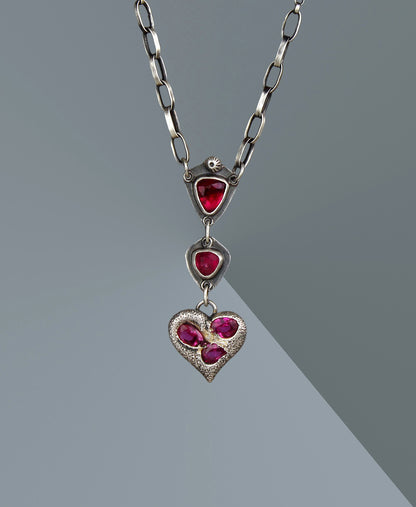 Delving Within - Tourmaline and Sapphire Sterling Silver Necklace