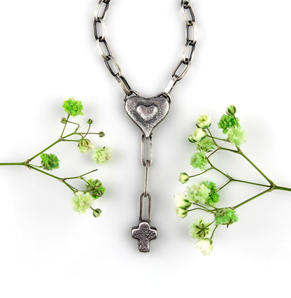 MADE TO ORDER :: To the Heart of Life - Sterling Silver Lariat Necklace