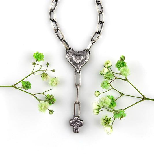 MADE TO ORDER :: To the Heart of Life - Sterling Silver Lariat Necklace