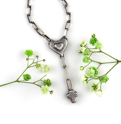 MADE TO ORDER :: To the Heart of Life - Sterling Silver Lariat Necklace