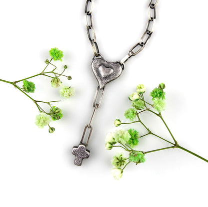 MADE TO ORDER :: To the Heart of Life - Sterling Silver Lariat Necklace